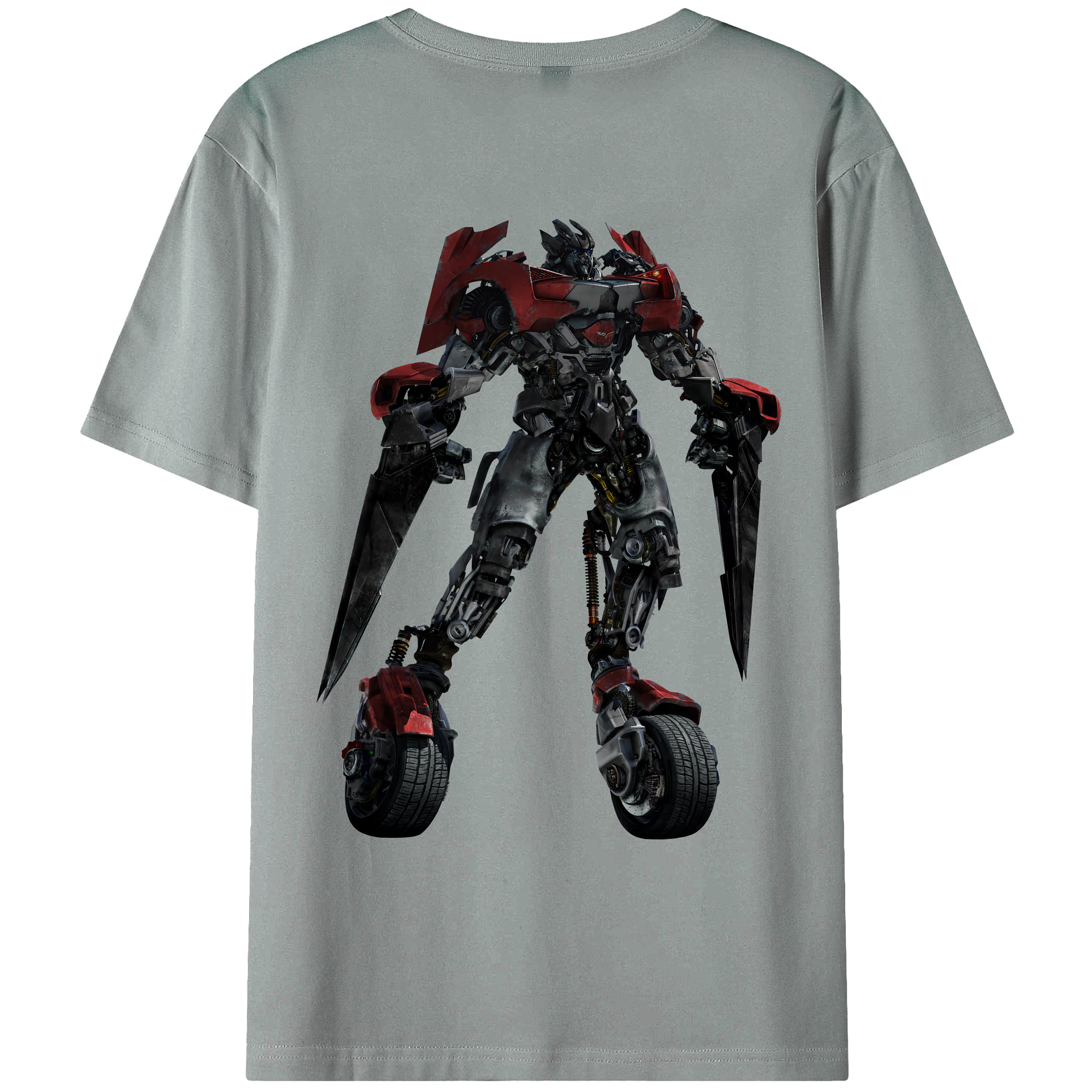 （画像用） Transformers トランスフォーマー 綿100％ メンズ半袖Tシャツ（バックプリント） 通気性